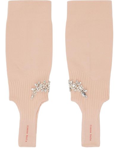 Simone Rocha Chaussettes roses à ornement graphique et à sous-pied - Neutre