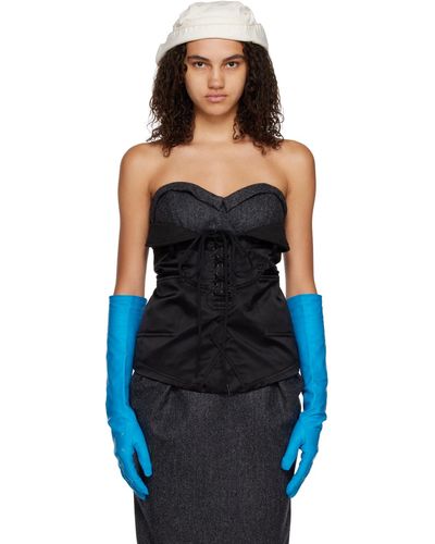Maison Margiela Débardeur de style corset rembourré noir - Bleu