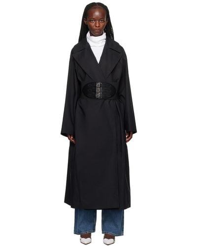 Alaïa Black Belted Trench Coat