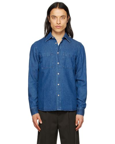 Another Aspect Chemise another shirt 5.0 bleu marine