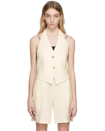 Helmut Lang Off-white Halter Vest - Natural