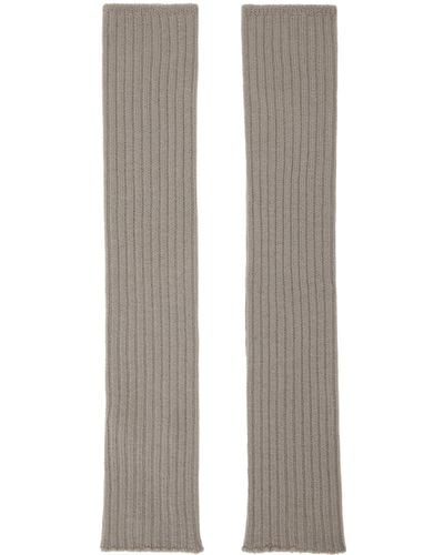 Rick Owens Off-white Ribbed Arm Warmers - Multicolour