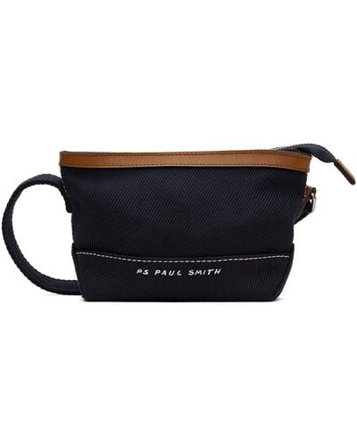 PS by Paul Smith Navy Embroidered Messenger Bag - Black