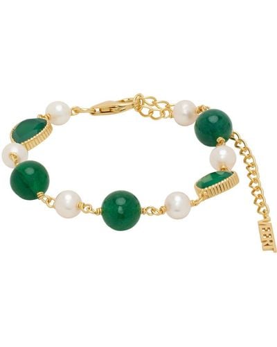 Veert Onyx Freshwater Pearl Bracelet - Green