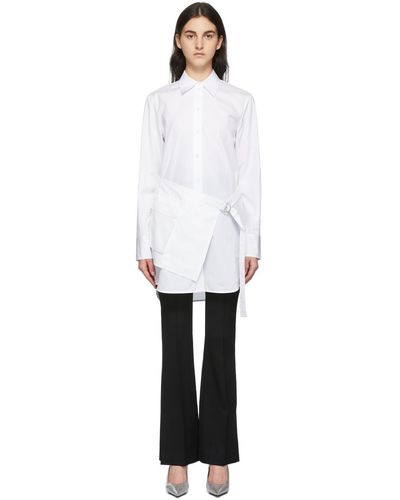 Helmut Lang ホワイト Wrap シャツ ドレス