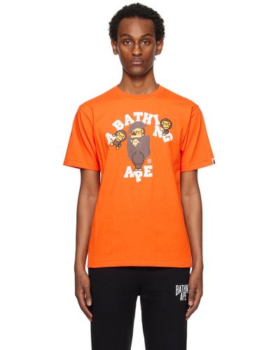A Bathing Ape College Milo T-shirt - Orange