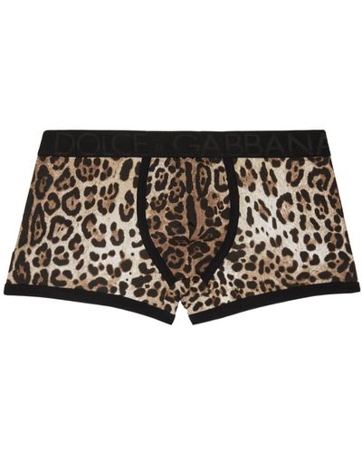 Dolce & Gabbana Boxer à motif léopard - Noir