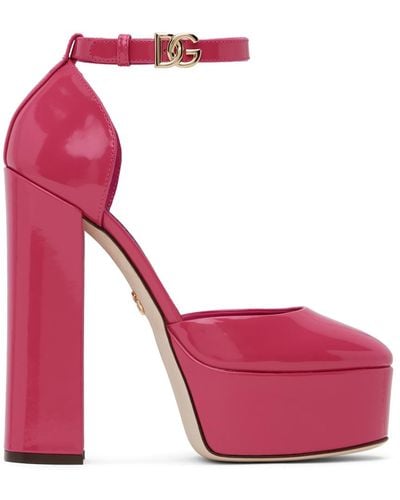 Dolce & Gabbana ポリッシュ プラットフォーム ヒール - ピンク