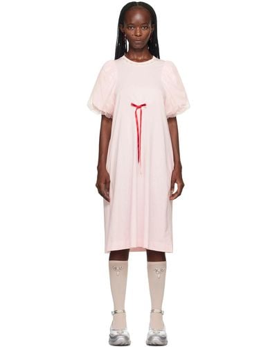 Simone Rocha Pink Pearl Midi Dress - Multicolour