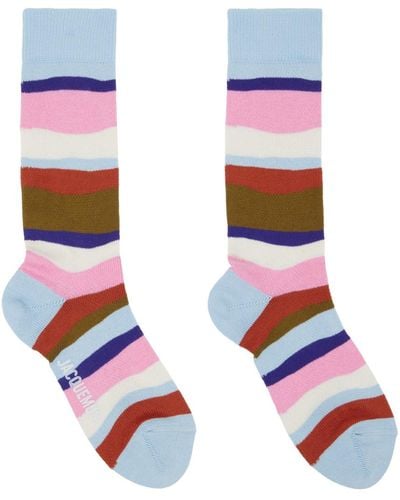 Jacquemus Multicolor Le Raphia 'les Chaussettes Pagaio' Socks - White