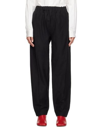 MM6 by Maison Martin Margiela Black Creased Trousers