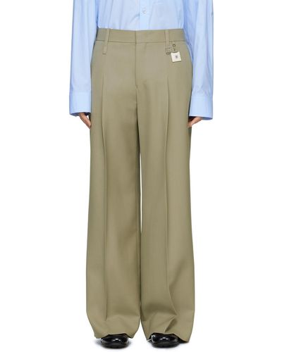 WOOYOUNGMI Khaki Wide Trousers - Multicolour