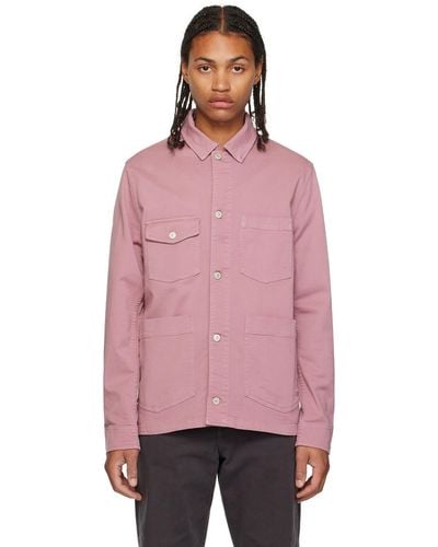 PS by Paul Smith Purple Button Denim Jacket - Pink