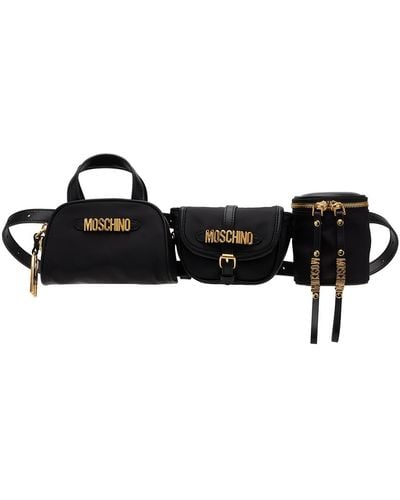 Moschino Sac-ceinture noir à pochettes