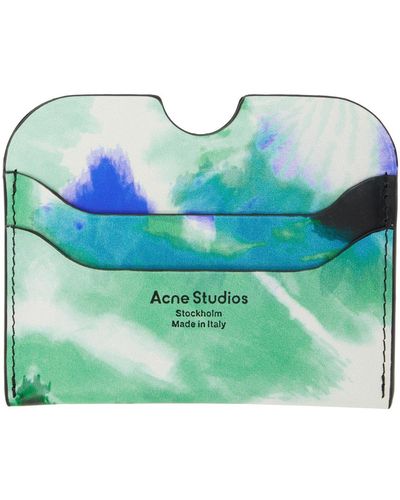 Acne Studios Porte-cartes vert à estampe du logo - Bleu