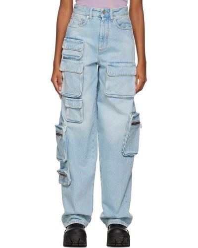 Off-White c/o Virgil Abloh Off- Bleach Multipocket Jeans - Blue
