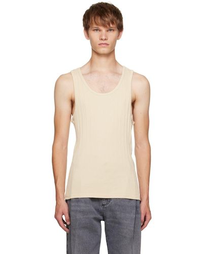 mfpen Two-pack Ribbed Cotton Tank Tops in Natural for Men | Lyst