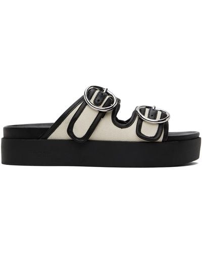 Rag & Bone Off- & Geo Buckle Platform Slides - Black