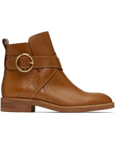 See By Chloé Tan Lyna Ankle Boots - Brown