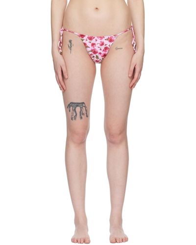 Magda Butrym Culotte de bikini rose à attaches à nouer