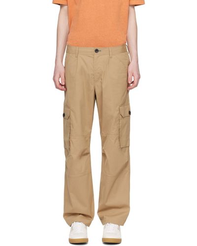 PS by Paul Smith Brown Panel Cargo Trousers - Natural