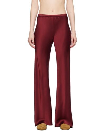 SILK LAUNDRY Bias-cut Lounge Trousers - Red
