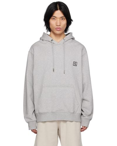 WOOYOUNGMI Grey Printed Hoodie - Multicolour