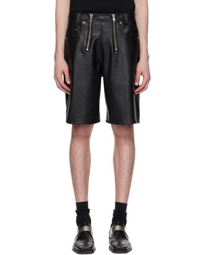 GmbH Zoran Faux-leather Shorts - Black