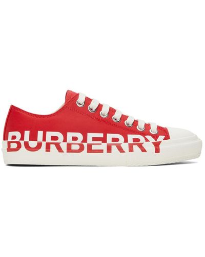 Burberry ロゴ ローカット スニーカー - レッド