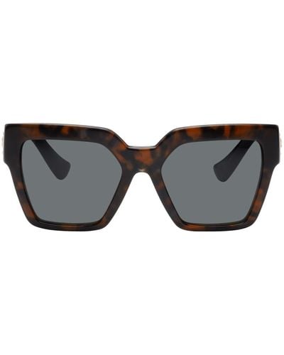 Versace Brown Medusa Deco Butterfly Sunglasses - Black