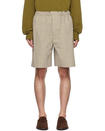 Margaret Howell Taupe Oversized Shorts - Natural