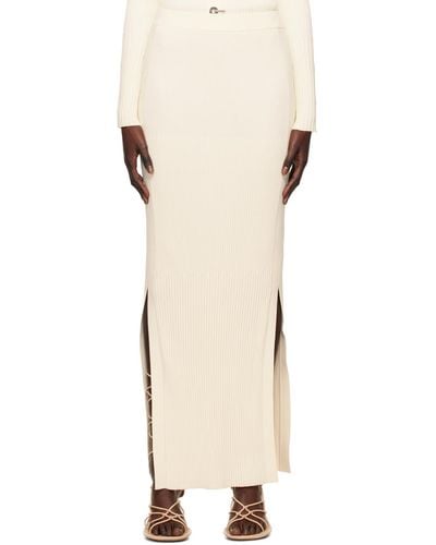 Dion Lee Off-white Gradient Rib Maxi Skirt - Natural