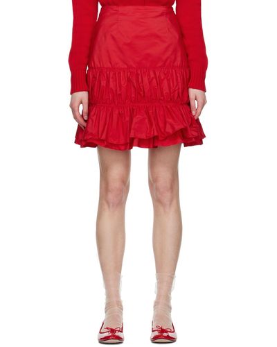 Molly Goddard Mini-jupe carol rouge