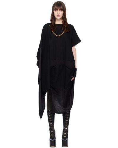 Junya Watanabe Robe midi drapée noire