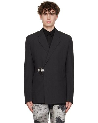 Givenchy Veston gris à fermoir de style cadenas - Noir