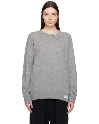 Burberry Grey Safety Pin Jumper