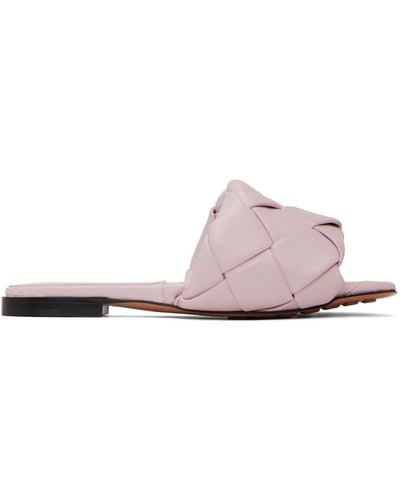 Bottega Veneta Pink Lido Flat Sandals - Black