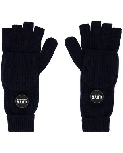 Giorgio Armani Neve Fingerless Gloves - Blue