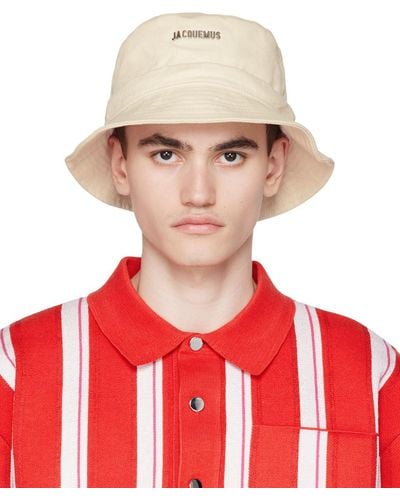 Jacquemus Off-white Forever 'le Bob Gadjo' Bucket Hat - Red