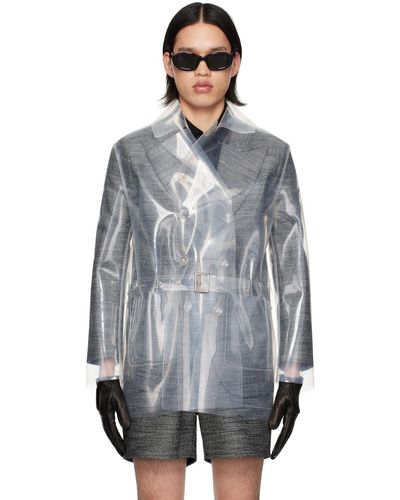 Ernest W. Baker Transparent Double-Breasted Trench Coat - Grey