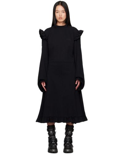 Vetements Ruffle Midi Dress - Black