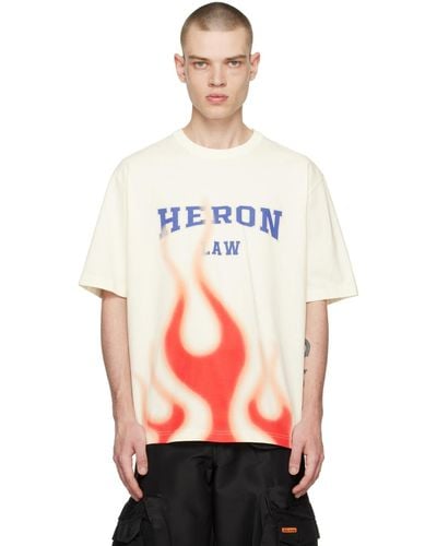 Heron Preston オフホワイト Heron Law Flames Tシャツ - マルチカラー