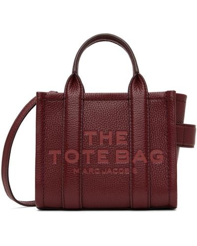 Marc Jacobs Mini cabas 'the tote bag' bourgogne en cuir - Rouge