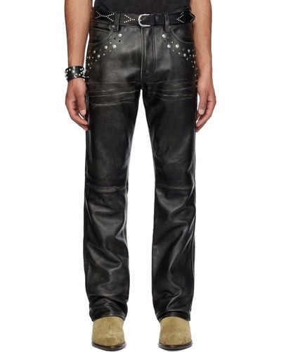 Guess USA Flare Leather Pants - Black