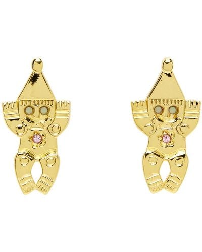 Chopova Lowena Gold Gnome Earrings - Metallic