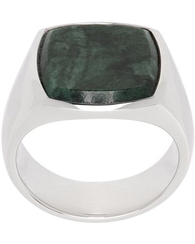 Tom Wood Cushion Marble Ring - Green