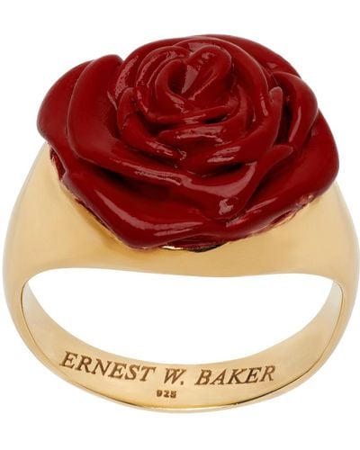 Ernest W. Baker Bague doré et rouge à ornement