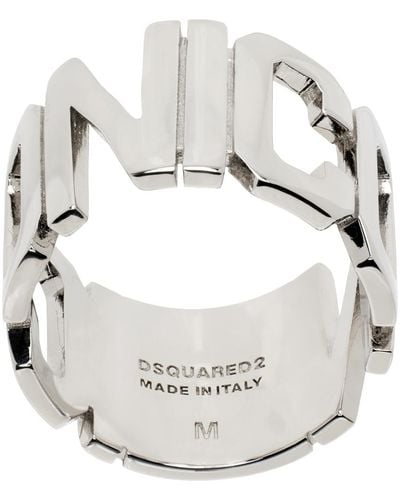 DSquared² Silver 'icon' Ring - Grey