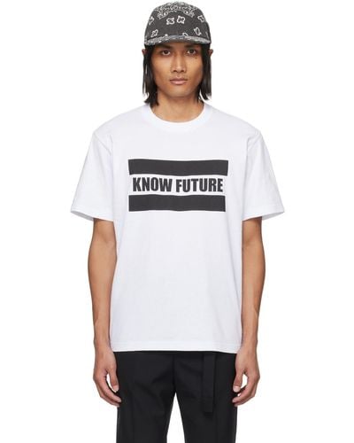 Sacai ホワイト Know Future Tシャツ