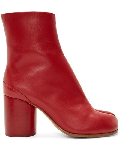 Maison Margiela Ssense Exclusive Red Leather Tabi Boots